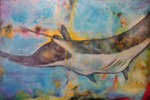 Manta in a Dream, 24x36 Inches Oil on Panel