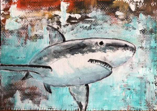 great white shark painting